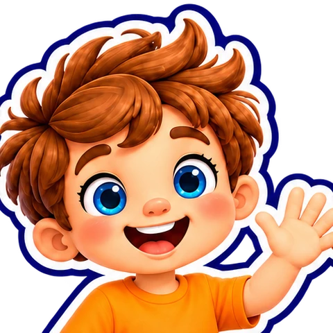 Portrait of Noé waving hello