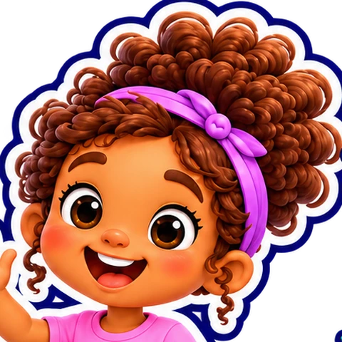 Portrait of Zoé with her purple headband